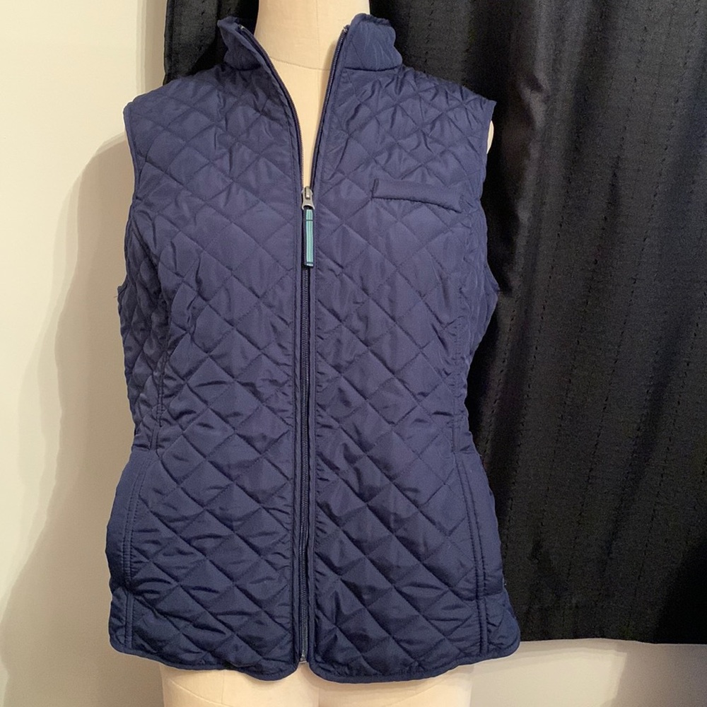VAN HEUSEN SIZE L BLUE QUILTED ZIP VEST